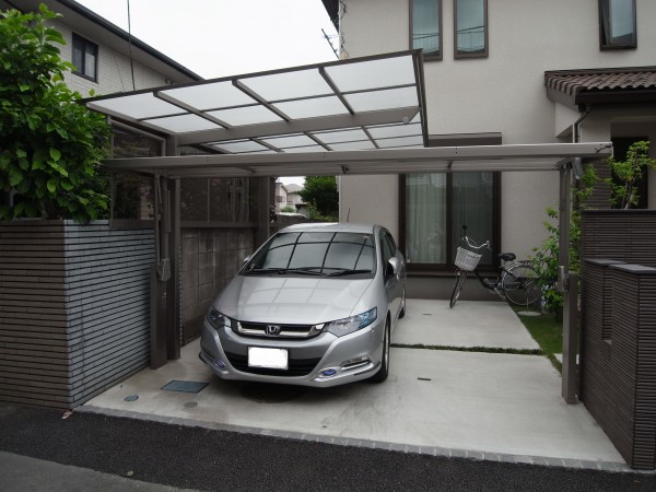 三井ホームの外構工事　車庫出入りの安全対策