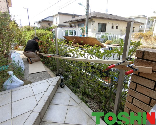 町田市のフェンス設置の外構工事