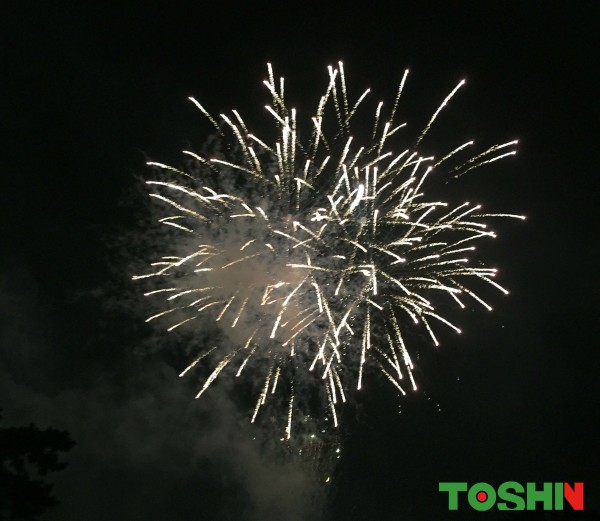 地元のお祭りで花火