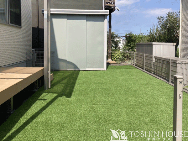 人工芝工事の工程　東京都町田市